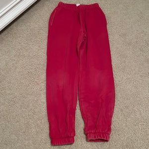 Red sweatpants